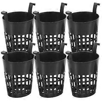Lot de 6 paniers de plantation en plastique noir avec fentes et paniers suspendus