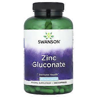 Swanson, glukonian cynku, 50 mg, 250 kapsułek, opakowanie 2 szt.