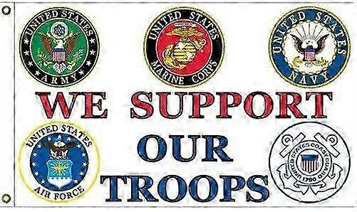 We Support Our Troops House Flag