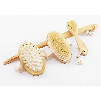 Natural Boar Bristle Body Brush, Exfoliating,long Handle Shower Brush