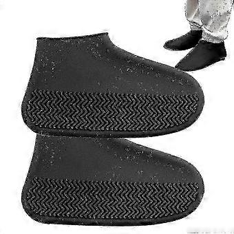 Wasserdichte Silikon-Überschuhe für Regen & Schnee - Unisex, rutschfest, schwarz (Größe L)