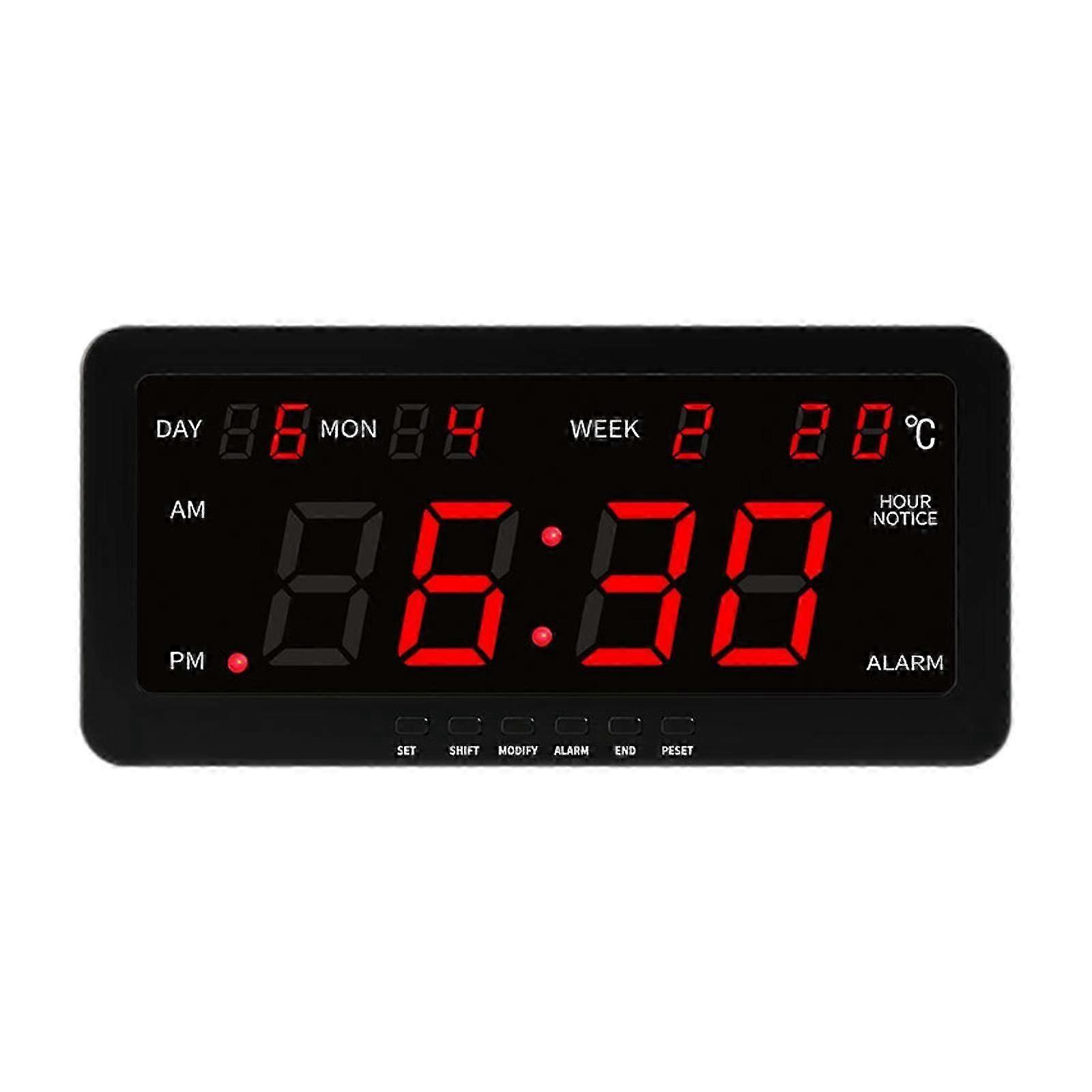 Digital Wall Clock Temperature Display Practical Versatile 12/14H Alarm Clock
