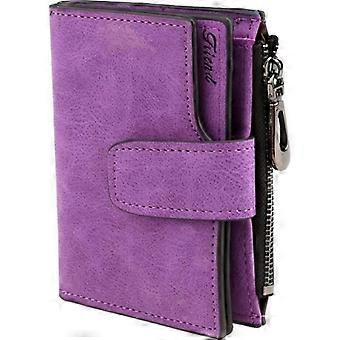 Retro Women's Wallet - Brand - Model - Synthetic Leather - Purple - Button