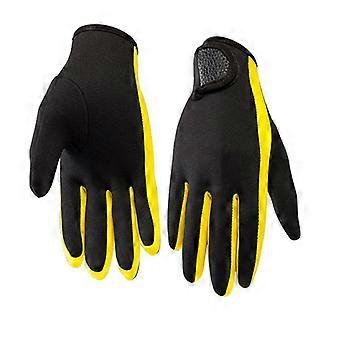 1.5mm Rubber Anti-Slip Dive Gloves Five Finger Thermal Wetsuit Gloves (yellow) S