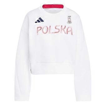 Moletom Adidas feminino/feminino Poland com ombros caídos e modelagem quadrada