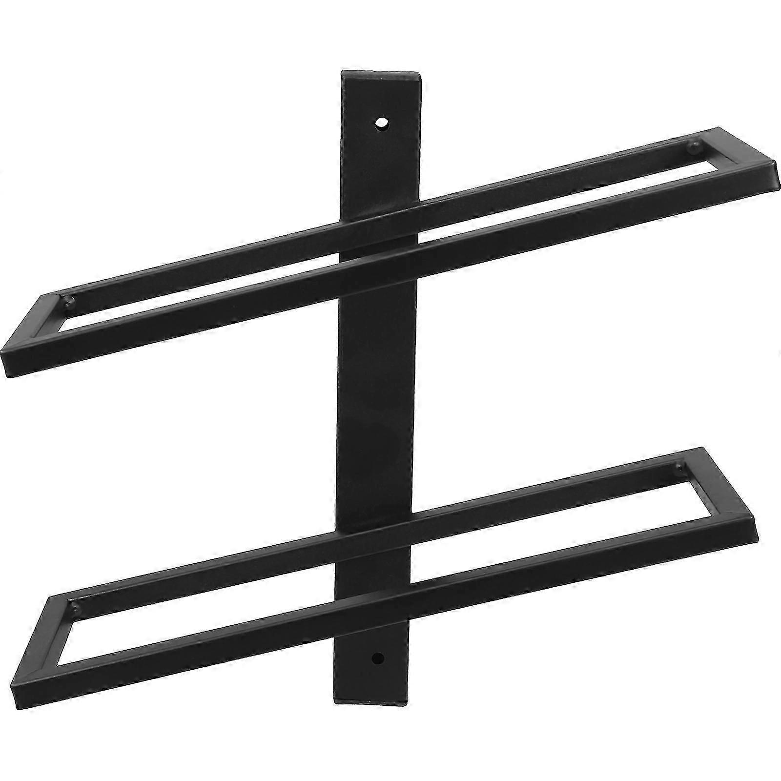 Wall Mounted Iron Wine Rack, Black, For Kitchen Storage