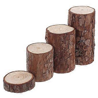 Décorations de souche d'arbre en bois naturel pour petites plateformes pour animaux, 16 pièces