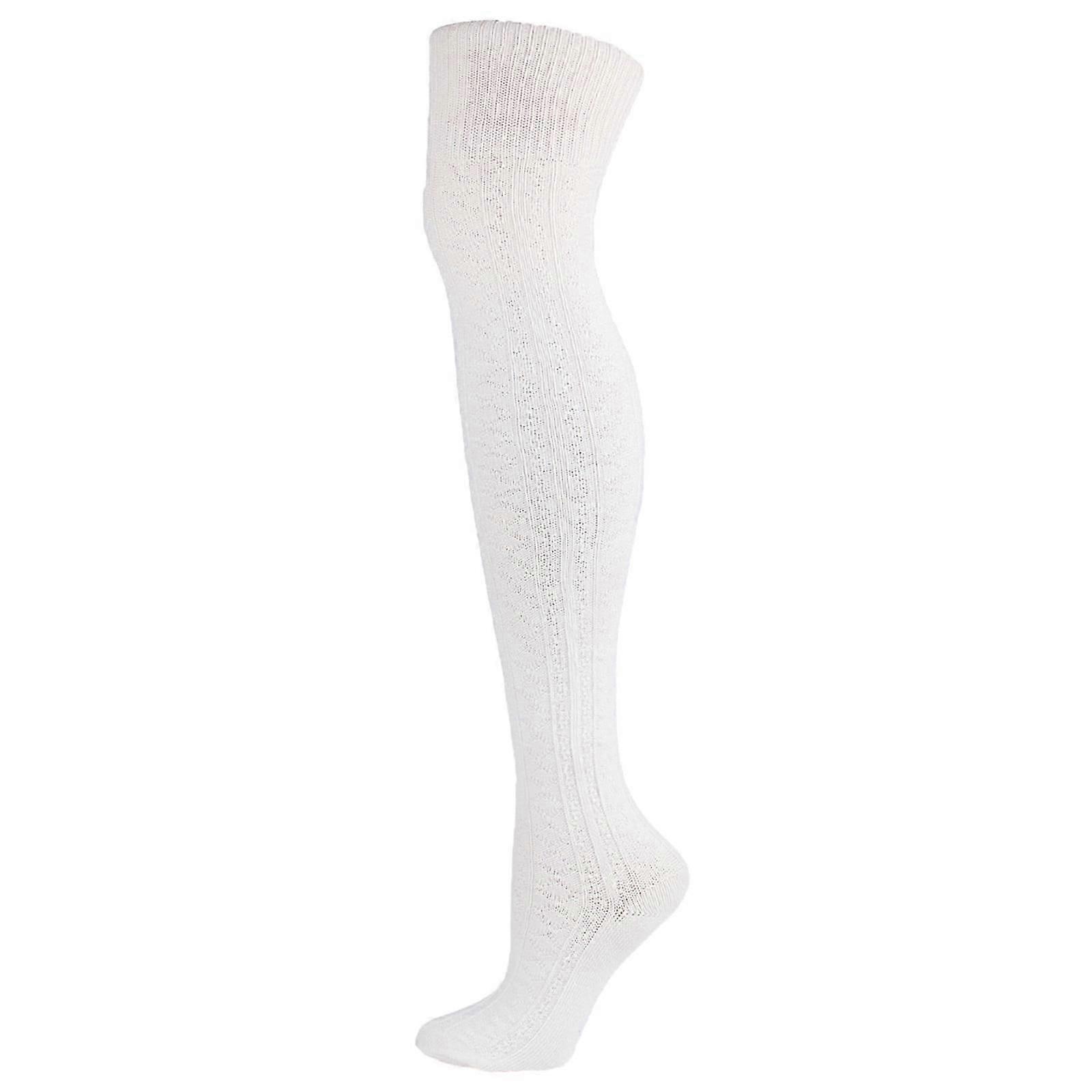 Women's Solid Knee-High Cotton Socks, Compatible with All Sizes, Warm & Thin