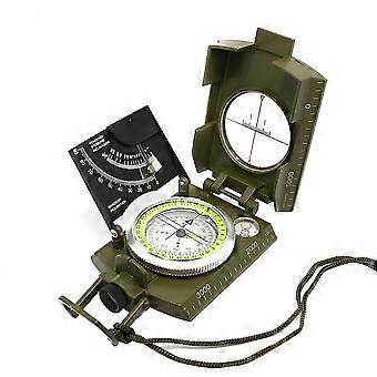 High-End Compass Green Professional Metal Sighting Compass for Hiking