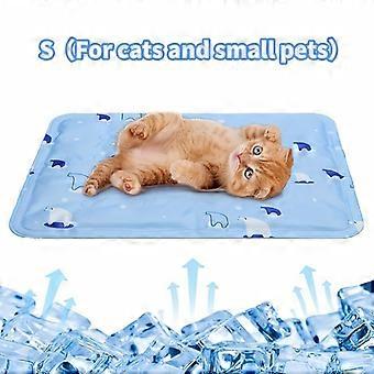 Tapete refrescante azul para animais de estimação com estampa ártica e de gelo, almofada de PVC refrescante e preenchível com água para gatos e pequenos animais de estimação, tapete leve para o verão.