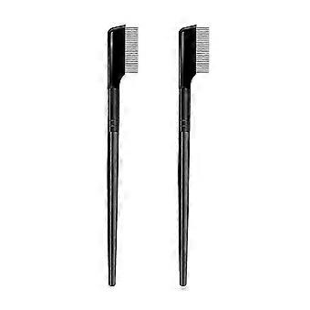 2PCS Dense Teeth Steel Needle Eyelash Brow Comb Practical Eyelash Separator