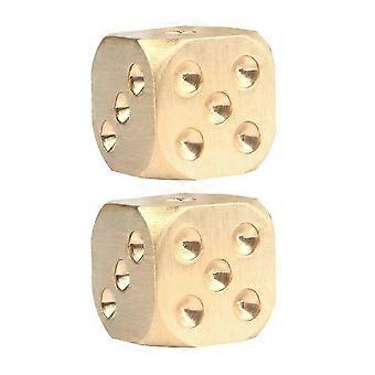 2pcs 13x13x13mm Ottone Solid Dices Metal Dices Mahjong Setaccio Intrattenimento Pub Bar Forniture