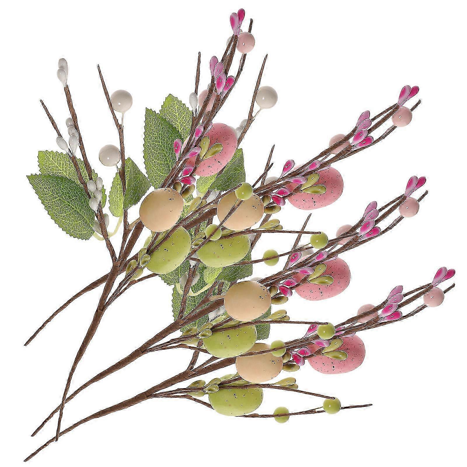 4pcs Easter Egg Twig Branches Easter Vase Arrangement Artificial Egg Branches