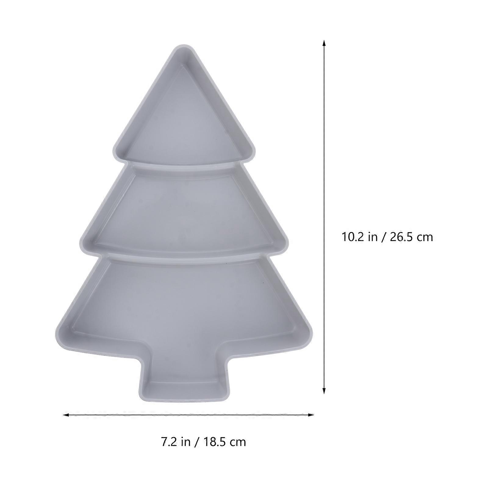 2pcs Creative Christmas Tree Shape Dish Trays Candy Snacks Nuts Plastic Plates