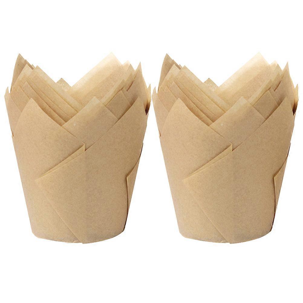 100 Pcs Cupcake Liners Rustic Cupcake Wrapper Tulip Muffin Liners Baking Cup Wrapper