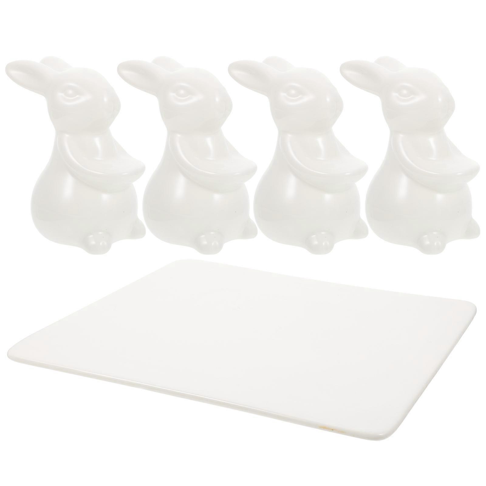 Ceramic Cake Tray for Display 1Set Easter Bunny Shaped Dessert Stand