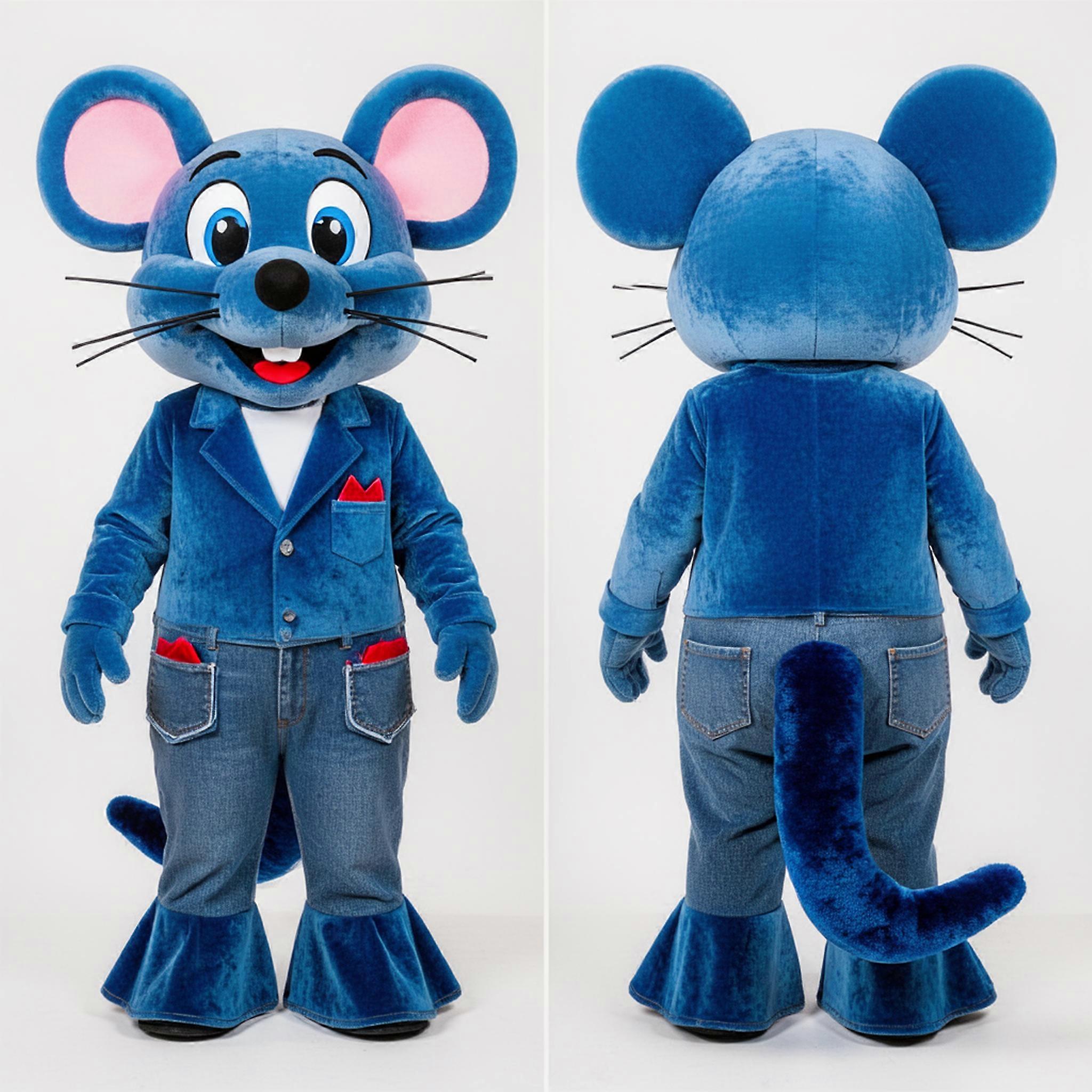 MASTICOT Electric Blue Cartoon Mouse Mascot