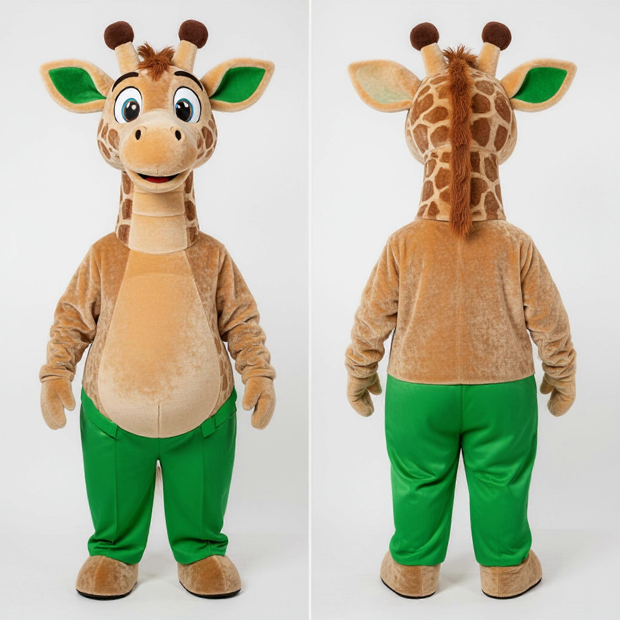 MASTICOT Velvety Tan Broad Shouldered Giraffe Mascot
