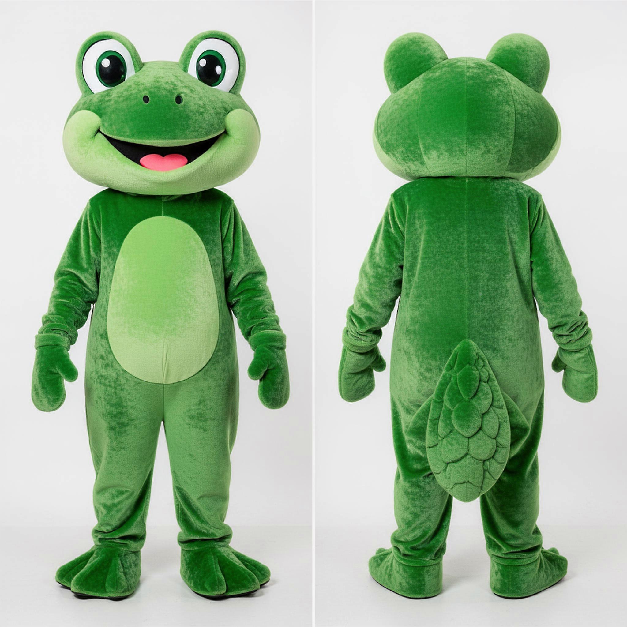 MASTICOT Emerald Green Cartoon Frog Mascot