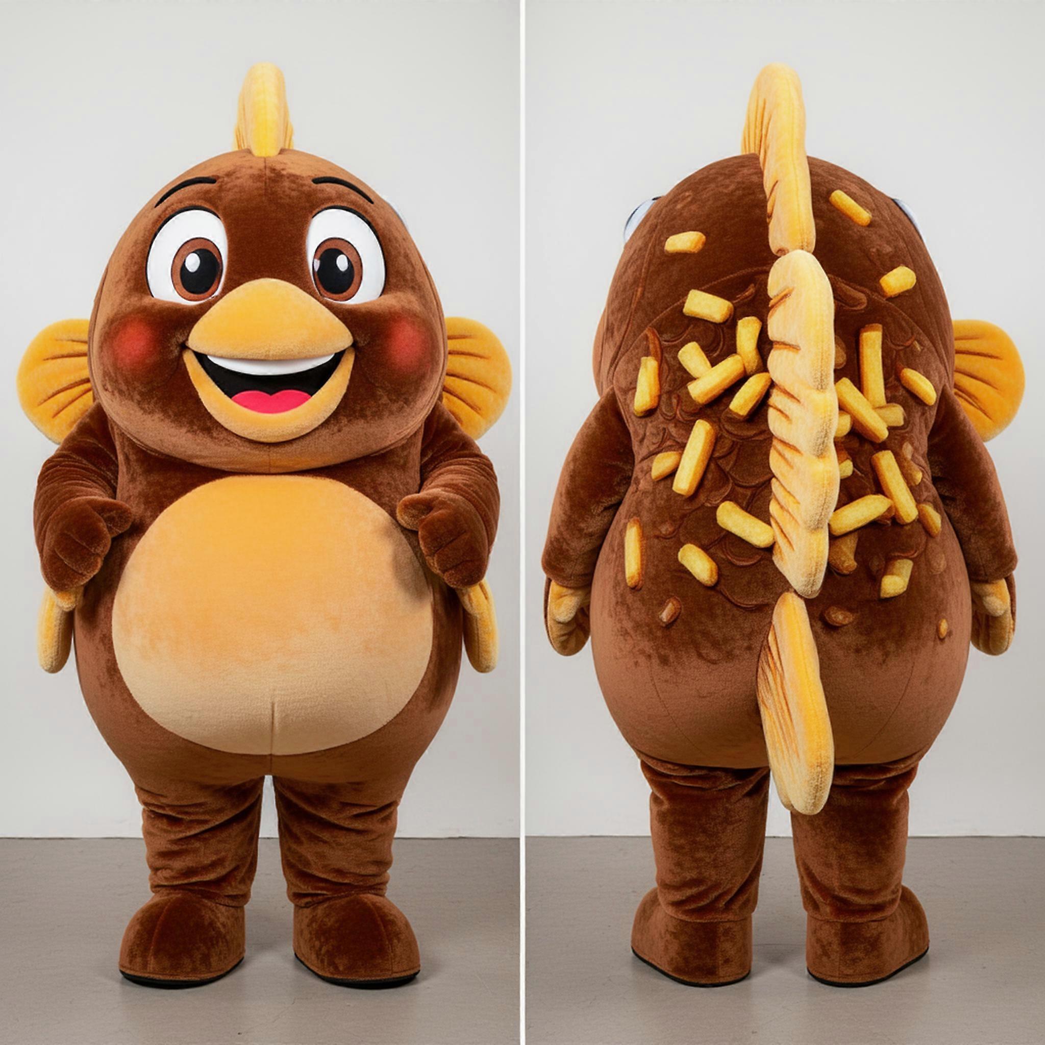 MASTICOT Rich Brown Fish And Chips Mascot