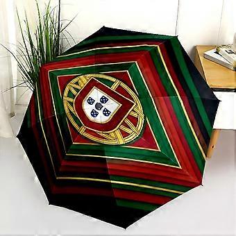 Portugiesisches Kulturerbe-Emblem, Faltbarer Regenschirm mit 8 Paraphenoidstreben, Geeignet für alle Jahreszeiten, Regenschirmgeschenk für draußen
