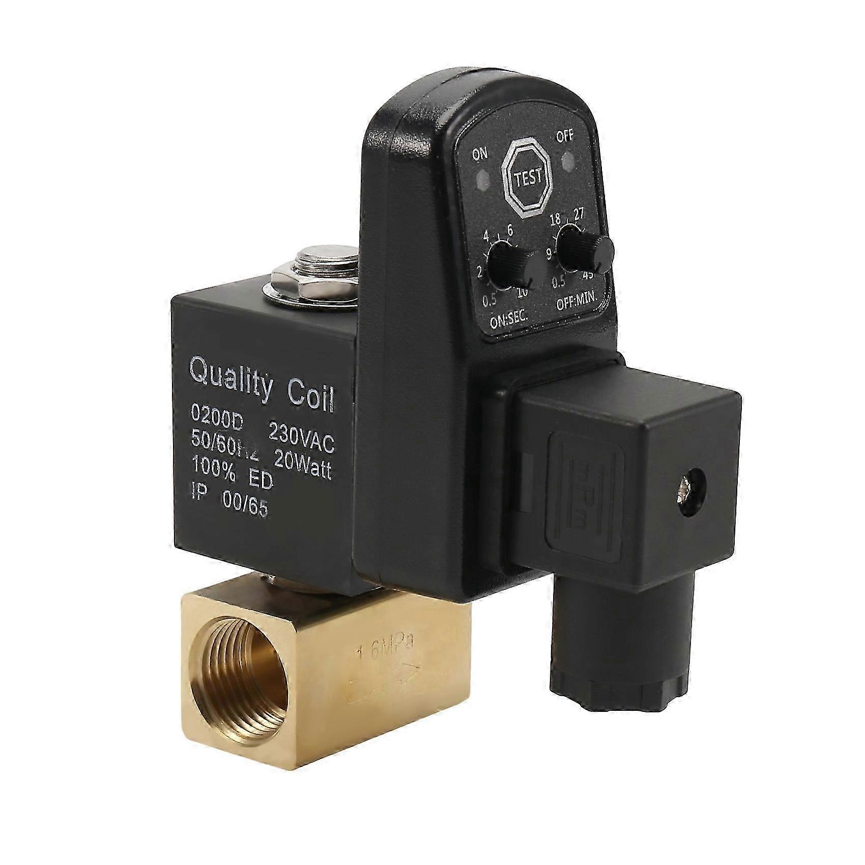Compressor Auto Condensate Drain Digital Timer Valve Solenoid AC220V