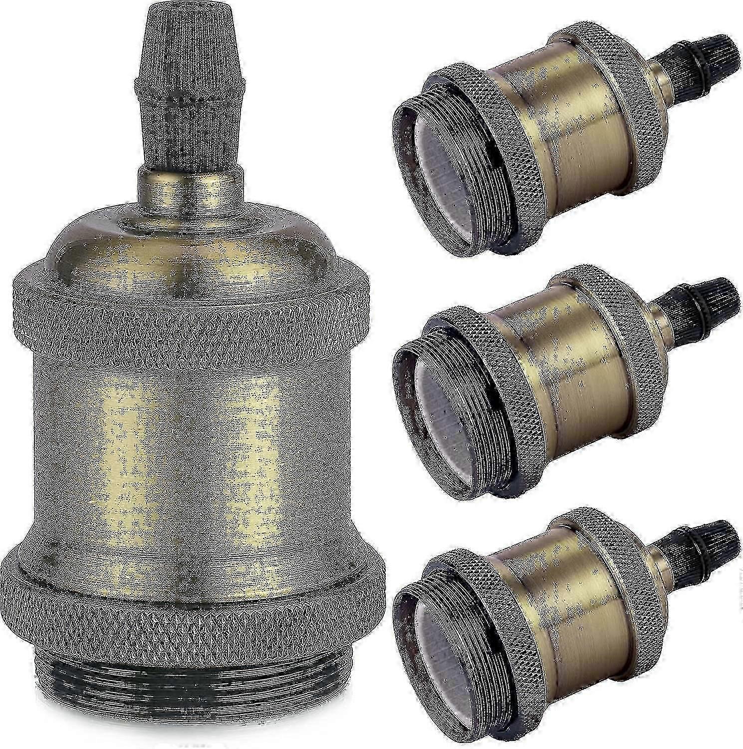 E27 Lamp Socket, Solid Ceramic Adapter Compatible with Edison Retro Pendant Lamp, Vintage Brass Socket Set
