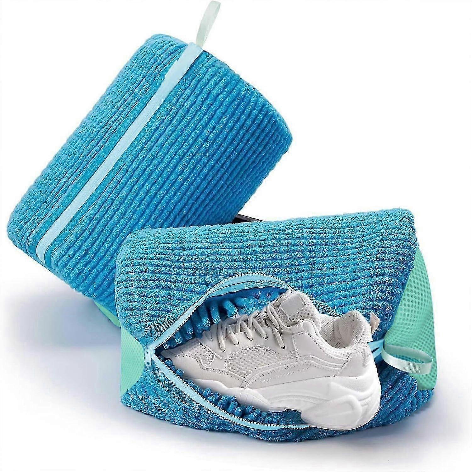 Blue Durable Zippered Shoe Bag Set
