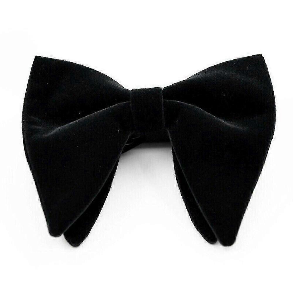 Mens Velvet Adjustable Oversized Solid Bow Tie for Wedding Party