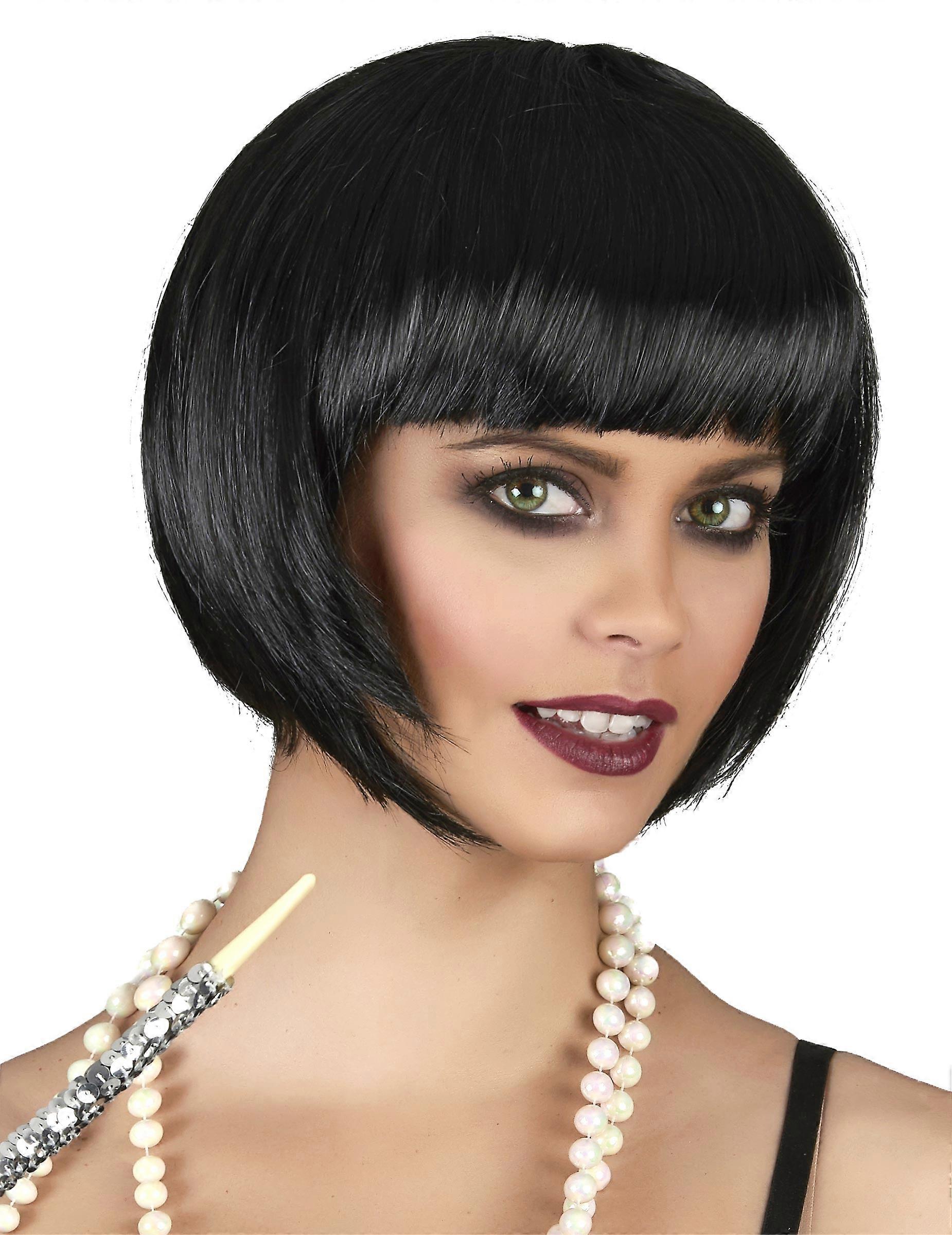 Perruque courte noire femme