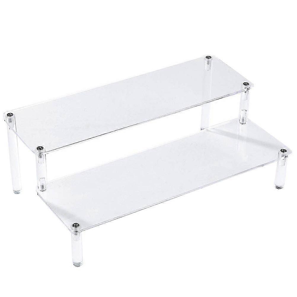 Transparent Acrylic Storage Rack for Office Use with Double Layer Stand