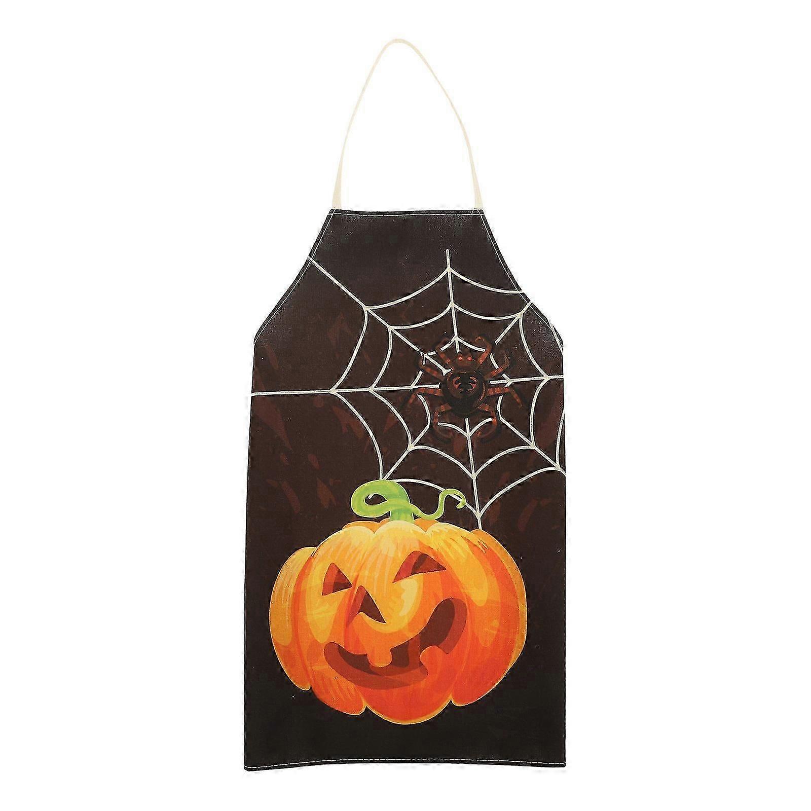 2Pcs Cooking Aprons Halloween Pumpkin Design Kitchen Use