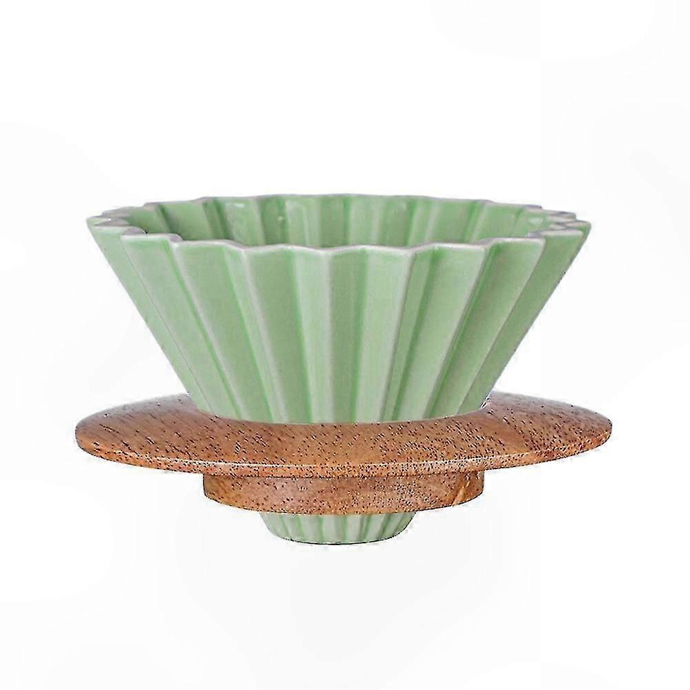 Ceramic Coffee Dripper with Removable Filter and Stand for Pour Over Brewing