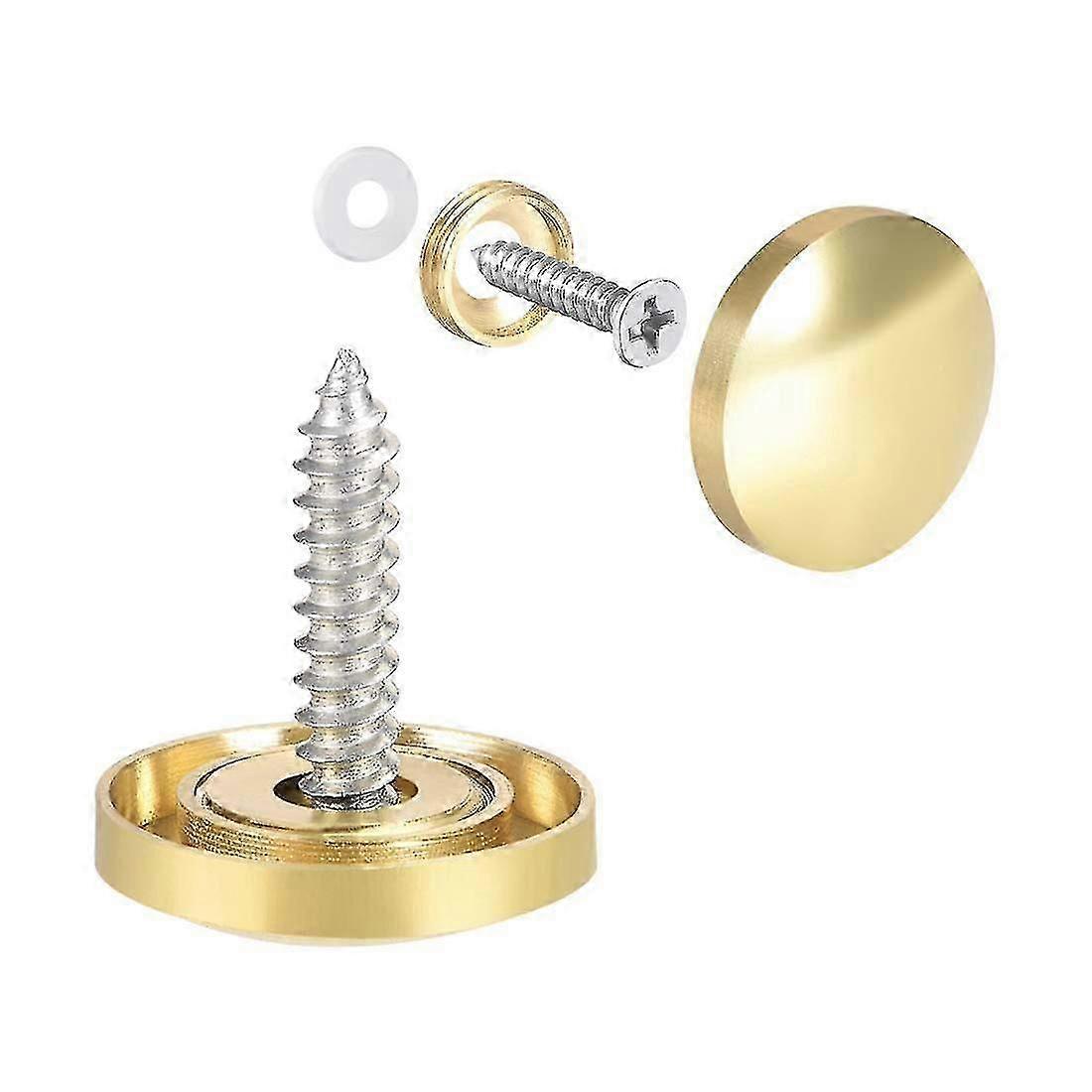 Solid Brass Mirror Screw Caps Gold