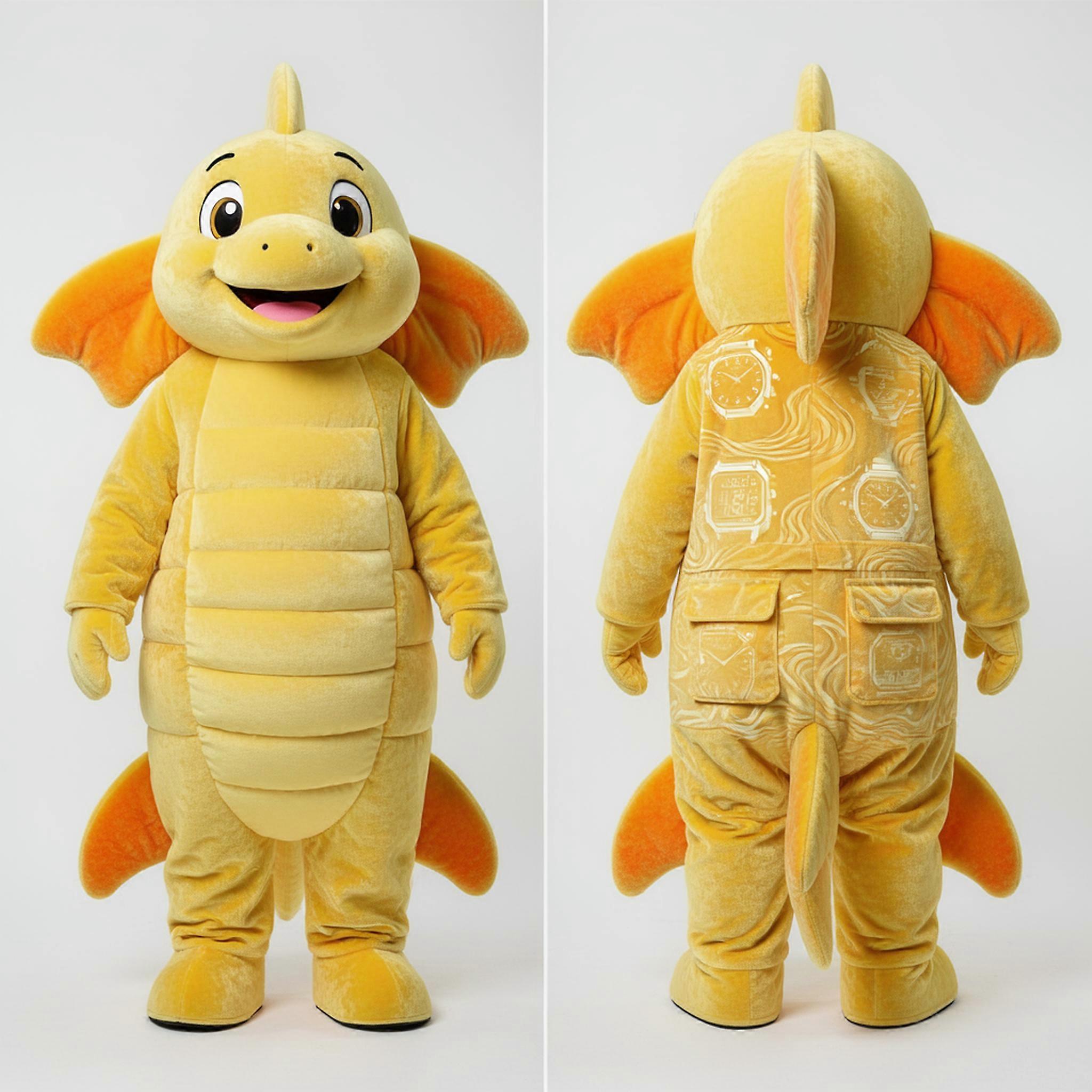 MASTICOT Lemon Yellow Smiling Ray Mascot