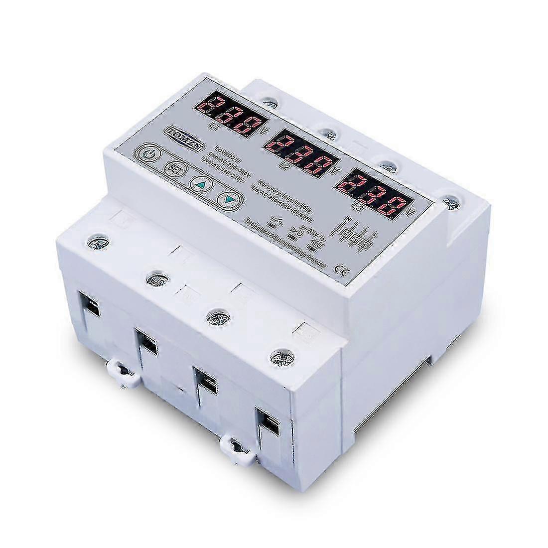Three Phase Voltage Protector Adjustable Over Under Protection Automatic Recovery 40A