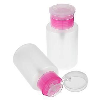 Pink Nail Polish Remover Pump Bottle for Manicure 8Pcs Refillable Set