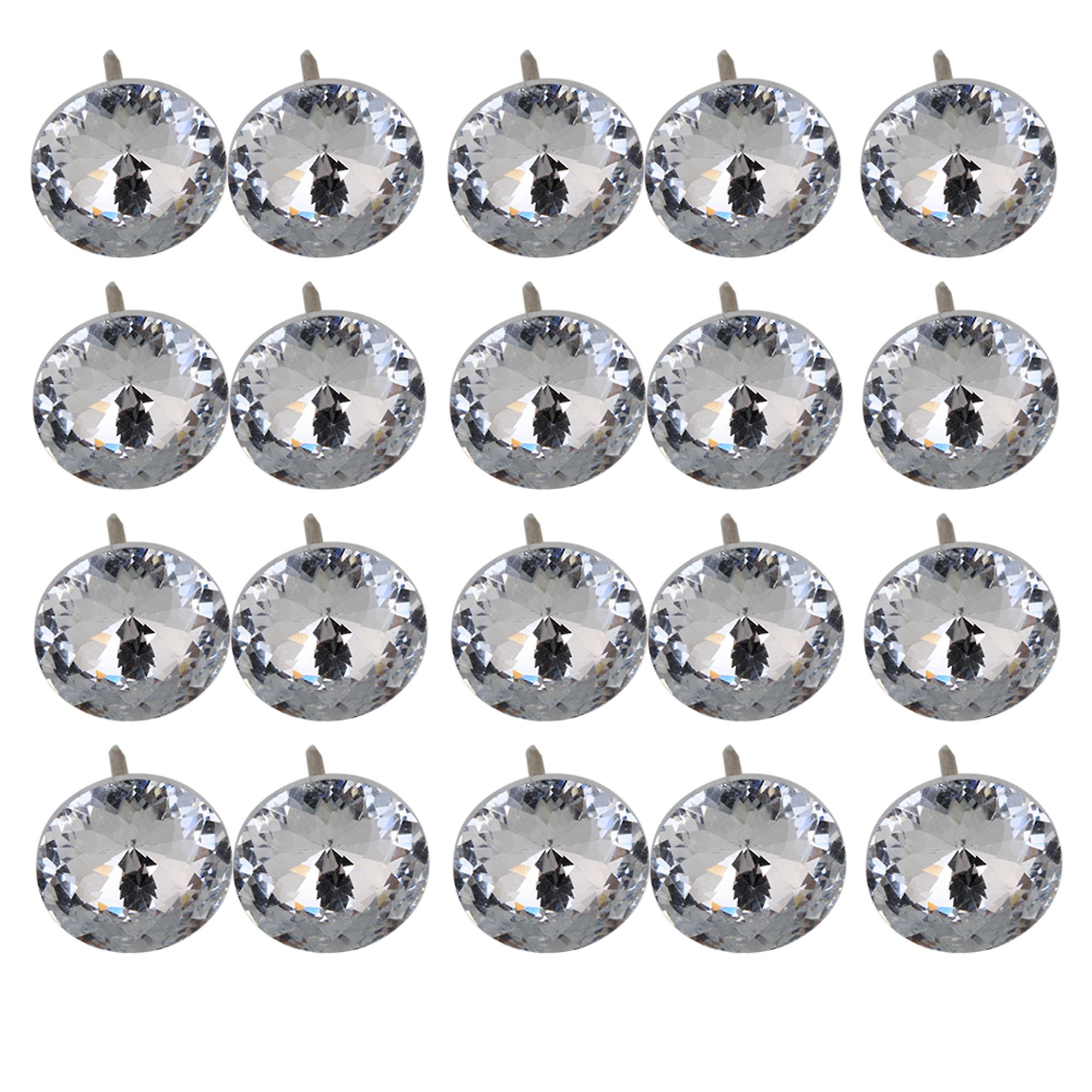 20 x Sofa Headboard Wall Decor Bright Deco Tacks Crystal Upholstery Nails 20mm