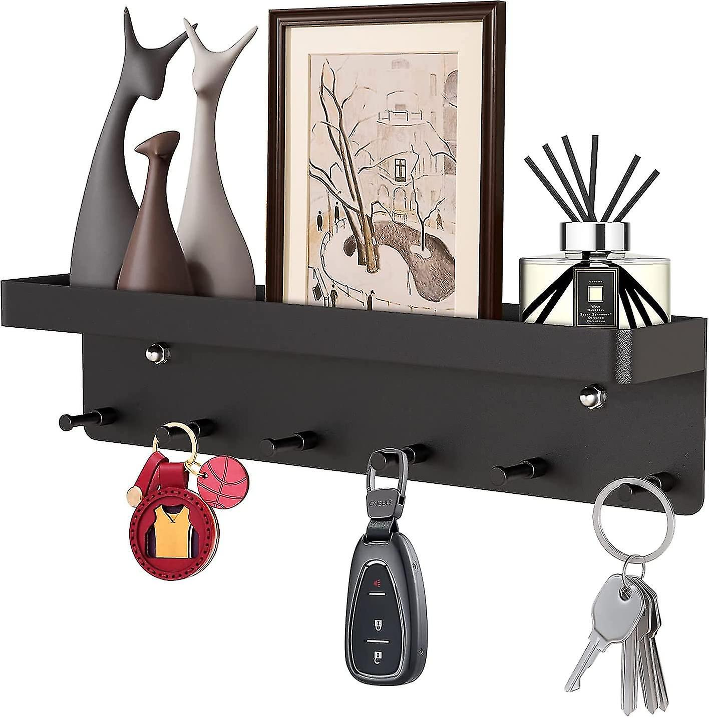 Key Rack With Heilwiy Shelf, Self-adhesive Key Holder With Heilwiyout Drilling, Modern Key