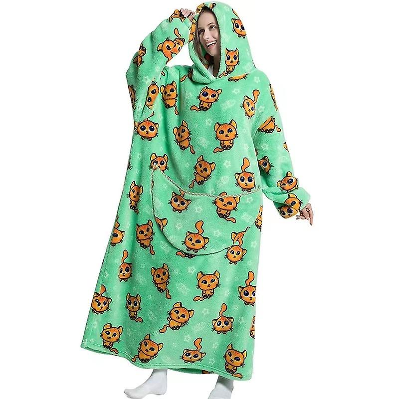 Hiver chaud à capuchon maison porter oversize slacker couverture épaissie flanelle peut porter couverture cadeaux de noël A2