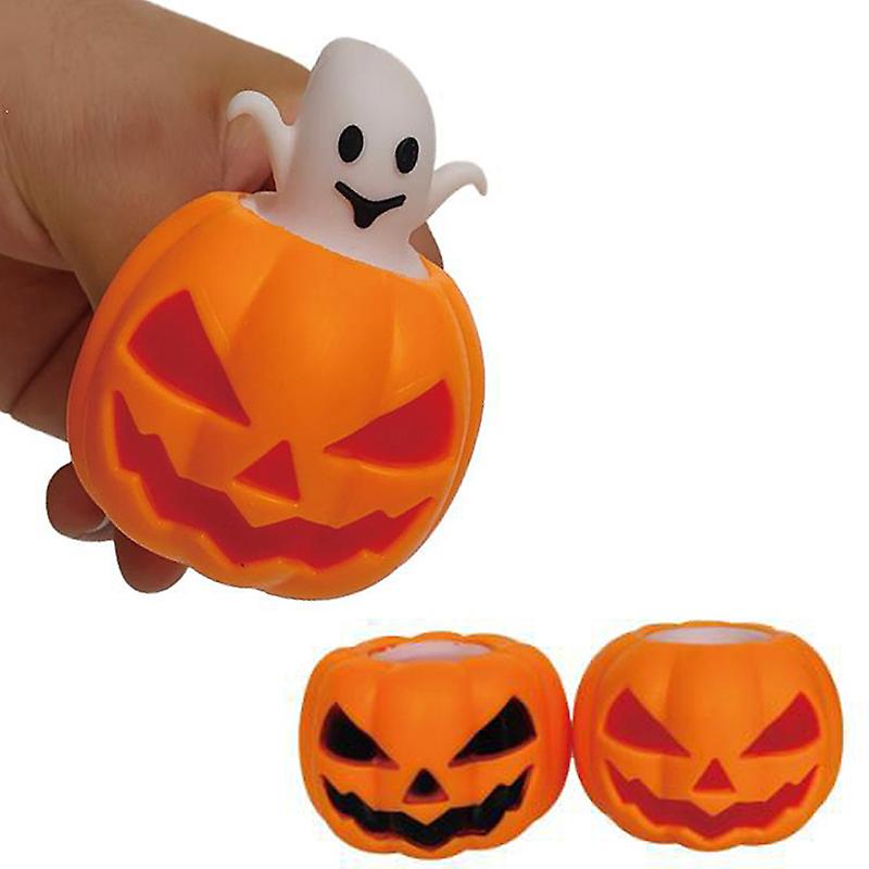 Halloween Pumpkin Ghost Decompression Toy Rubber Squeeze Bouncy Ball Kids Toys