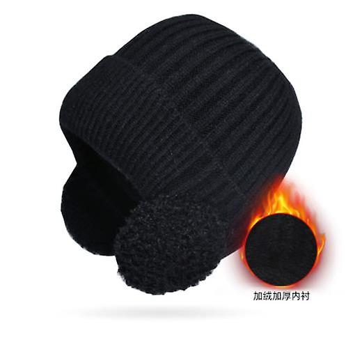 同じスタイルの男性と女性のための冬の防寒ウォームニットハット女性のための厚いプルオーバーハットプラス男性のための豪華な耳の保護ヘッジハット