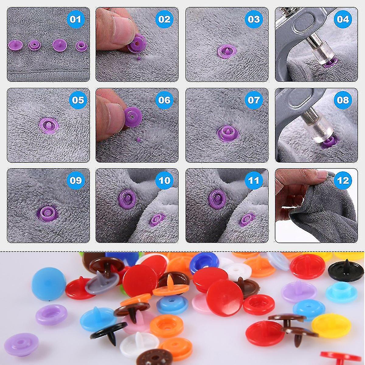 384 Set + Plier Tool Plastic Snaps For Snap Kit T5 Fastener Button Press Stud