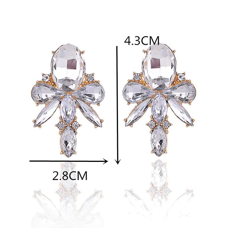 thumbnail image 2 of 1 par de pendientes exóticos con diseño de mosca de dragón, pendientes con decoración de diamantes de imitación de piedra acrílica, pendientes Piercing para mujer, regalo de Navida, 2 of 3