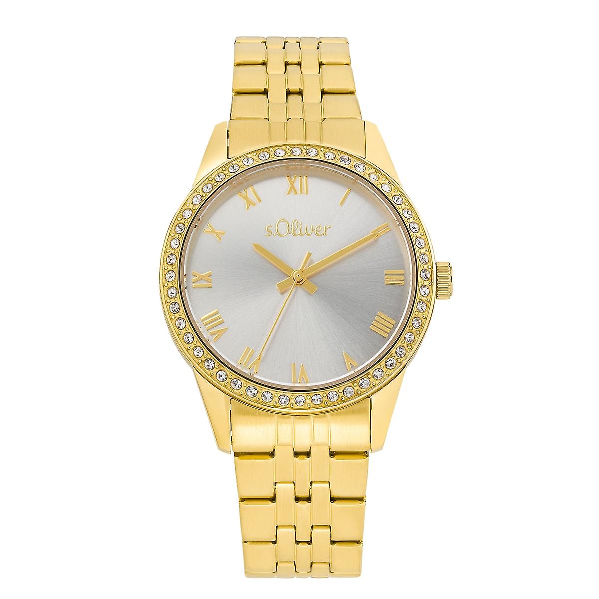 s.Oliver Ladies Watch Wristwatch Stainless Steel IP Gold 2035433