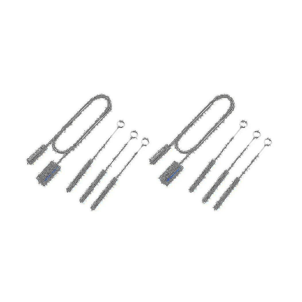 2set Drain Brush Cleaner Kit-5ft Long Elastic Double Head Nylon Brush&3 Straw Brushes For Aquarium
