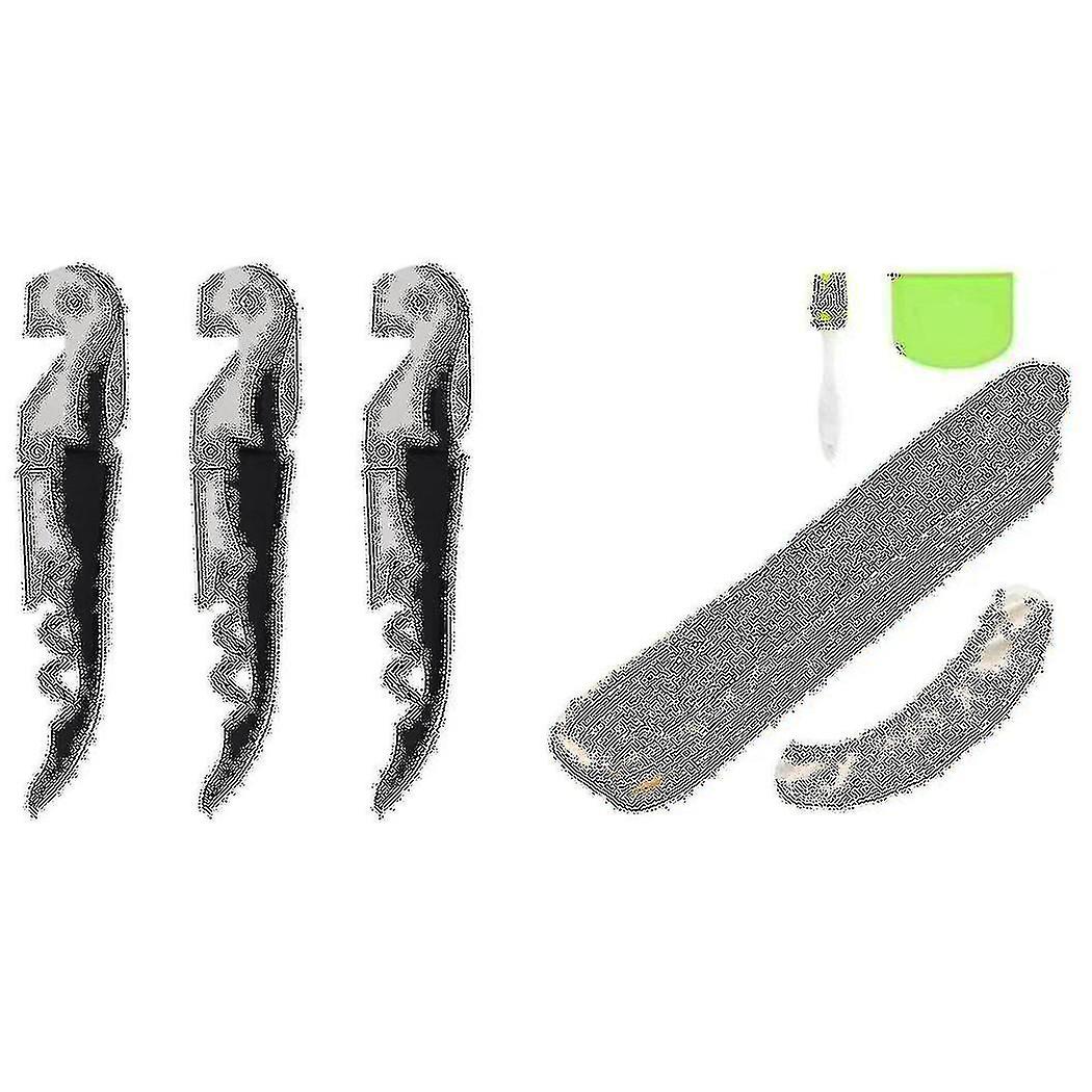 1set Oval Bread Banneton Proofing Basket Baguette Baking Bowl Set & 3 Pack Corkscrew Heavy Duty Win