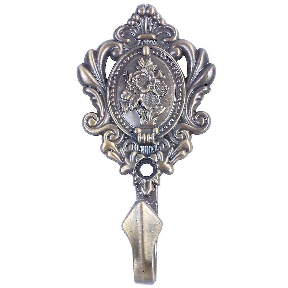 Pattern Vintage Alloy Drapery Curtain Holdbacks Tieback Hooks 2pcs (bronze)