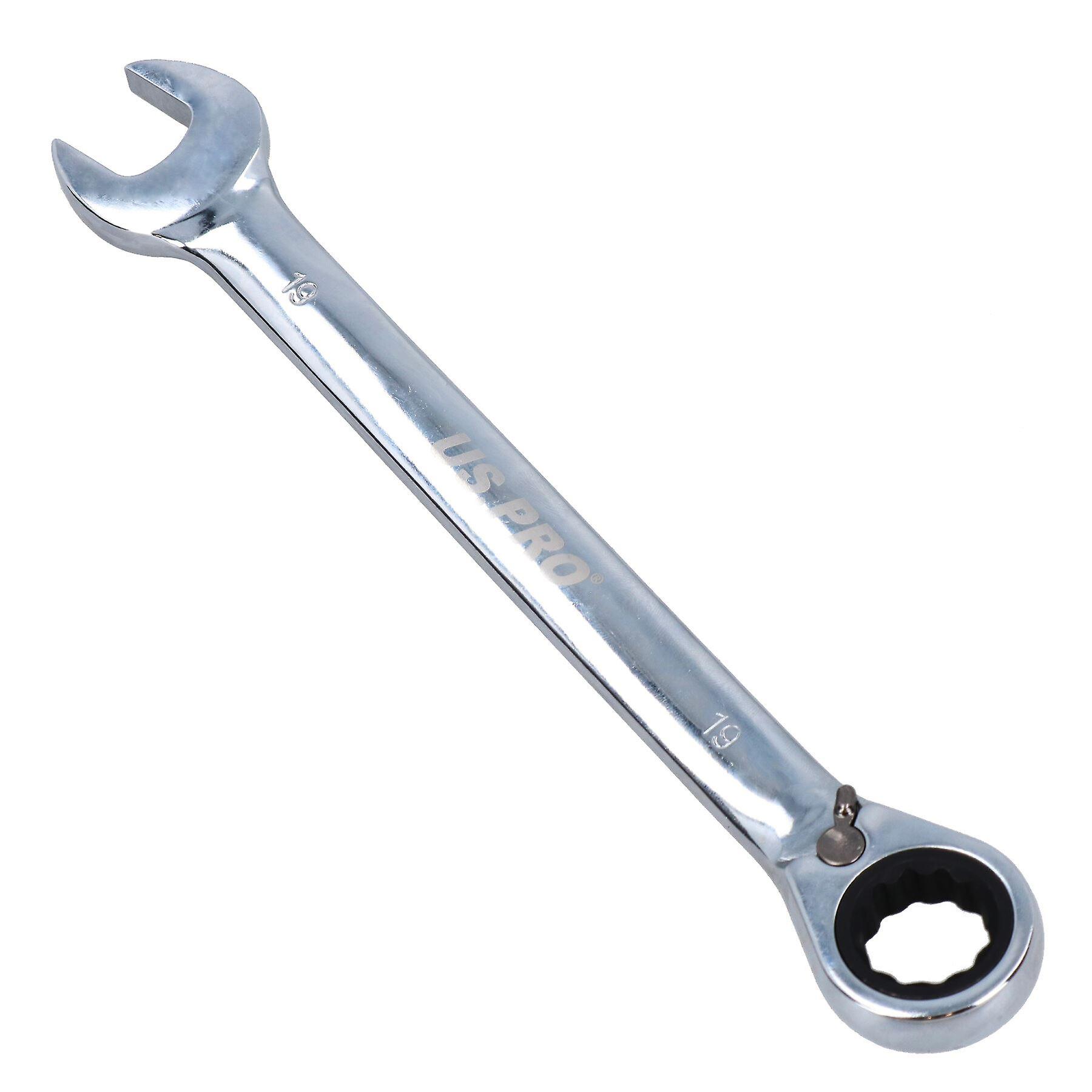 19mm Reversible Cranked Offset Ratchet Combination Spanner Wrench 72 Teeth