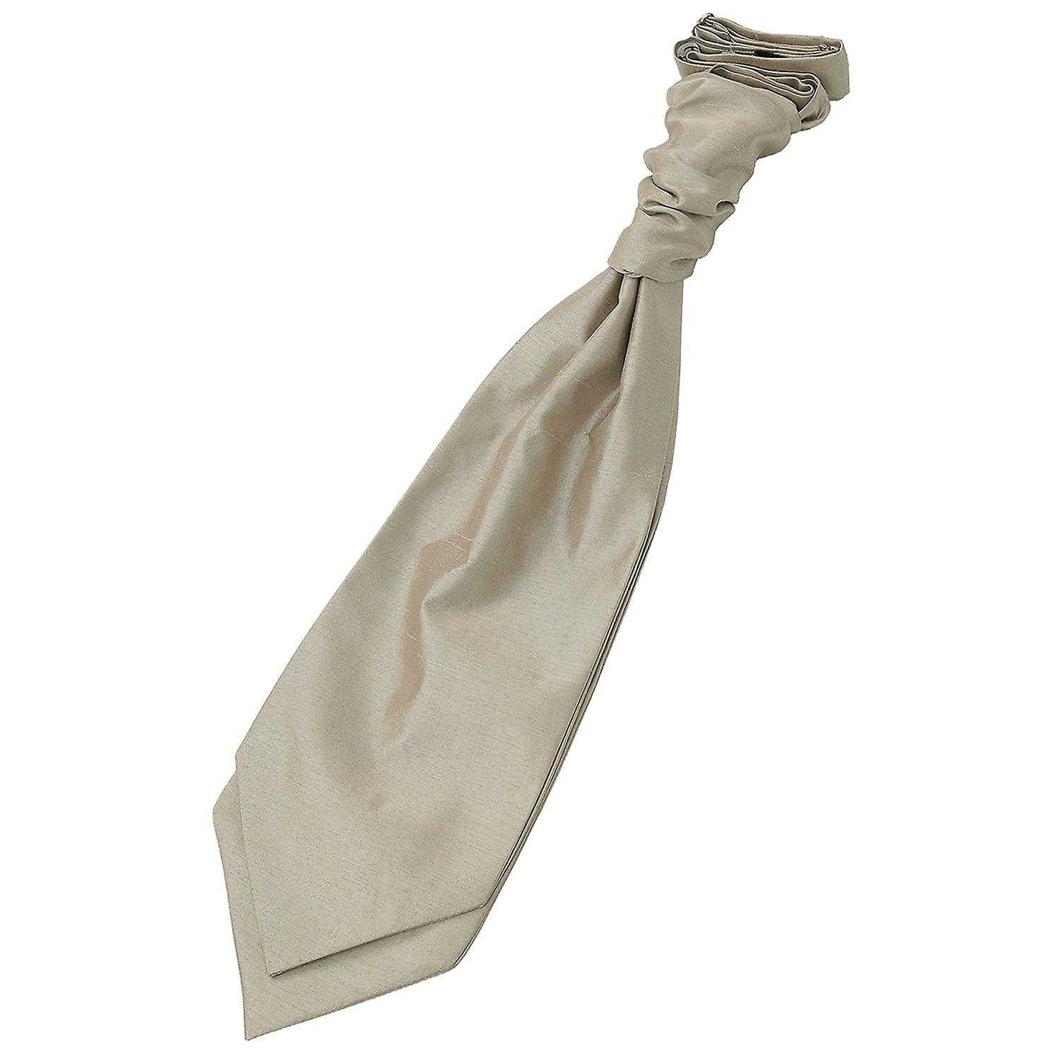 Taupe Plain Shantung Pre-Tied Cravat ślub